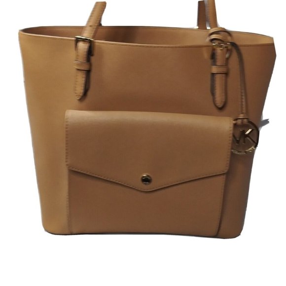 Michael Kors Jet Set Multifunction Pocket Tote Bag Brown Retail $178 - Picture 1 of 6